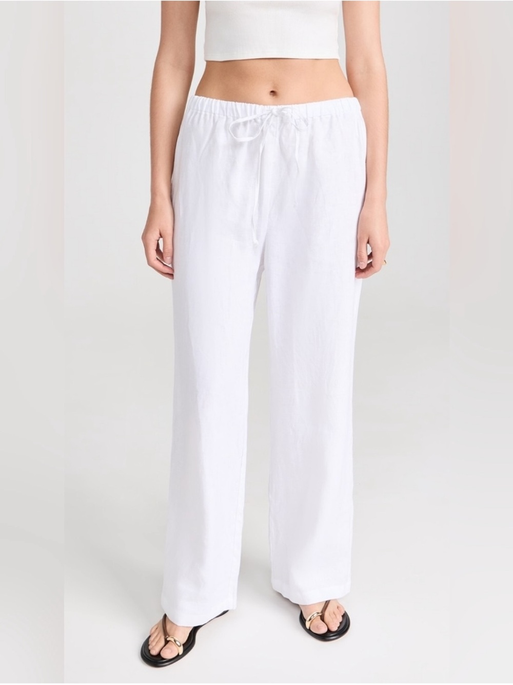 Reformation White Wide-Leg Trousers - High-Rise Minimal Size X-Small Petite New - Picture 4 of 11